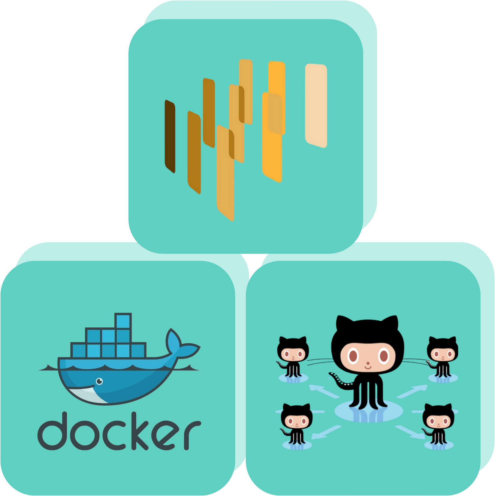 Common voice(58) logo ar gyfer docker, github, a european language grid